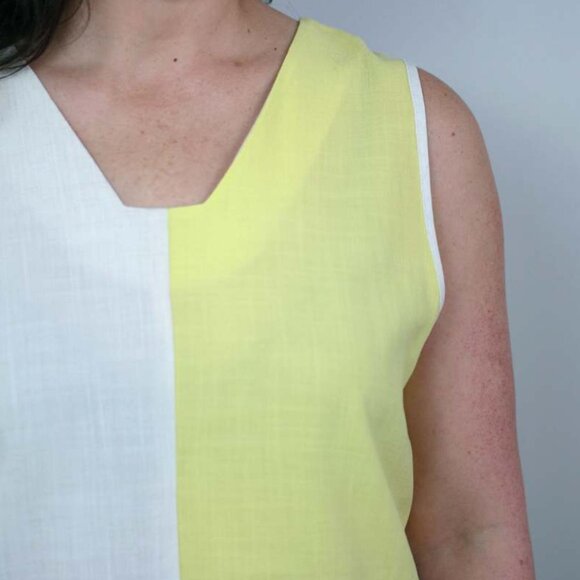 Reversible Ivory and citron linen tank top - Picture 5 of 11